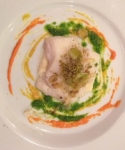 Kabeljaufilet in Haselnussöl konfiert mit Petersiliencreme